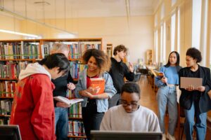 International students studying at a university in Germany.