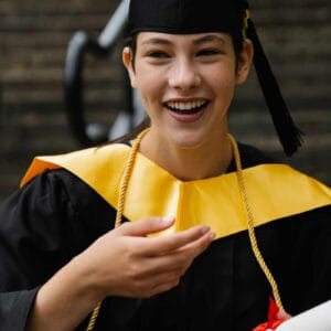 Partial scholarship student studying for academic success